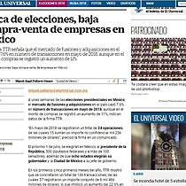Cerca de elecciones, baja compra-venta de empresas en Mxico